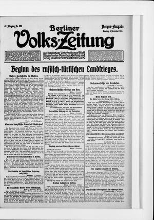 Berliner Volkszeitung vom 03.11.1914
