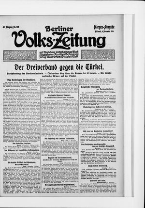 Berliner Volkszeitung vom 04.11.1914