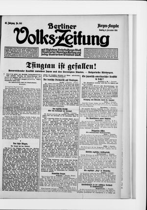 Berliner Volkszeitung vom 08.11.1914