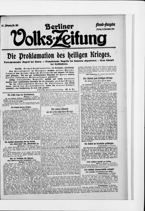 Berliner Volkszeitung vom 13.11.1914