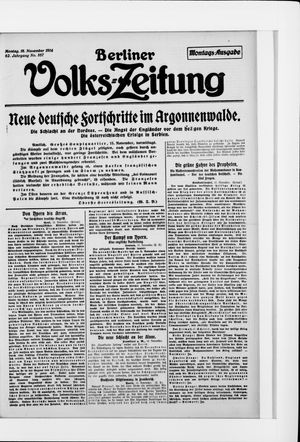 Berliner Volkszeitung vom 16.11.1914