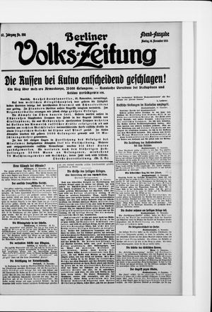 Berliner Volkszeitung vom 16.11.1914