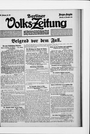 Berliner Volkszeitung vom 18.11.1914