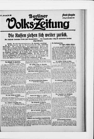 Berliner Volkszeitung vom 20.11.1914