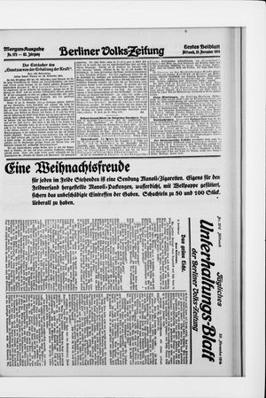Berliner Volkszeitung vom 25.11.1914