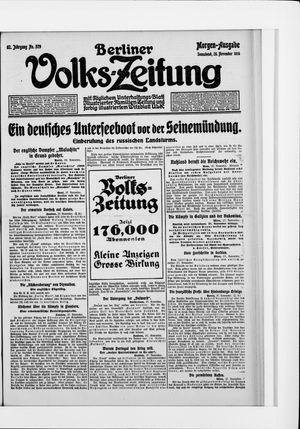 Berliner Volkszeitung vom 28.11.1914