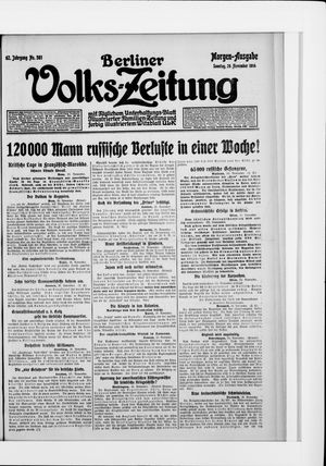 Berliner Volkszeitung vom 29.11.1914