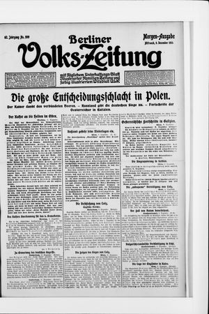 Berliner Volkszeitung vom 09.12.1914