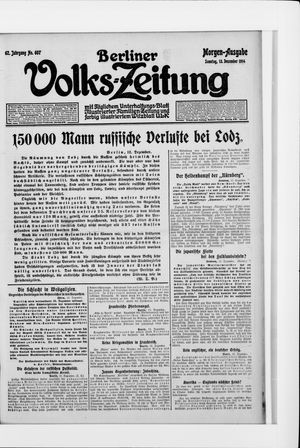 Berliner Volkszeitung vom 13.12.1914