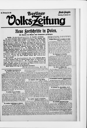 Berliner Volkszeitung vom 24.12.1914