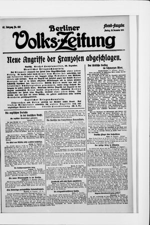 Berliner Volkszeitung vom 28.12.1914