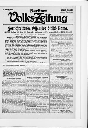 Berliner Volkszeitung vom 31.12.1914