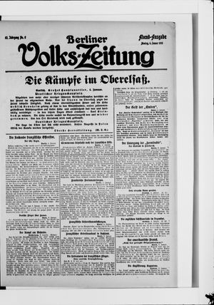 Berliner Volkszeitung on Jan 4, 1915