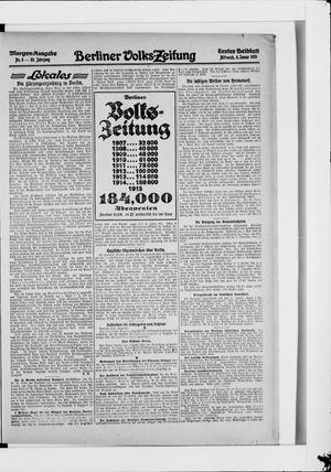 Berliner Volkszeitung vom 06.01.1915