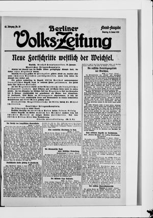 Berliner Volkszeitung vom 12.01.1915