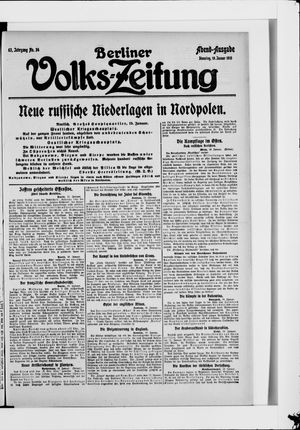 Berliner Volkszeitung on Jan 19, 1915