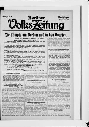 Berliner Volkszeitung vom 22.01.1915