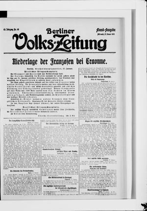 Berliner Volkszeitung vom 27.01.1915