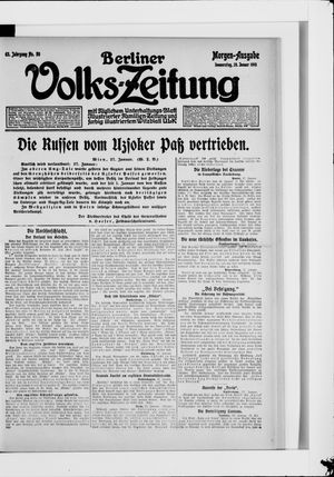 Berliner Volkszeitung on Jan 28, 1915