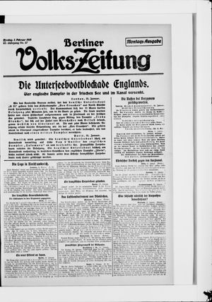 Berliner Volkszeitung on Feb 1, 1915