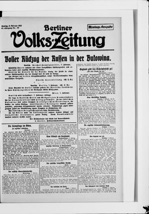 Berliner Volkszeitung vom 08.02.1915