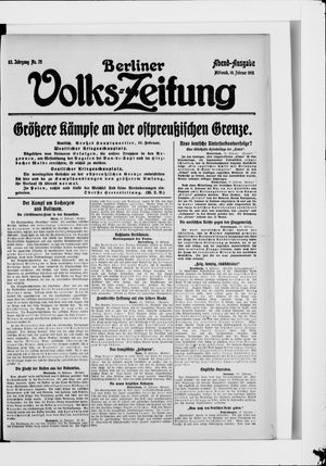 Berliner Volkszeitung vom 10.02.1915