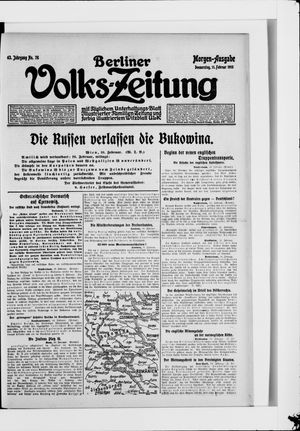 Berliner Volkszeitung vom 11.02.1915