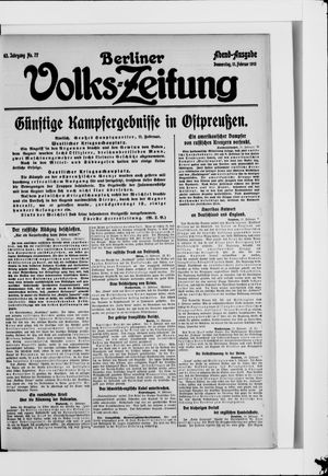 Berliner Volkszeitung vom 11.02.1915