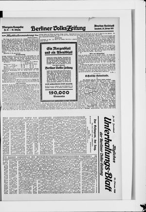 Berliner Volkszeitung vom 20.02.1915
