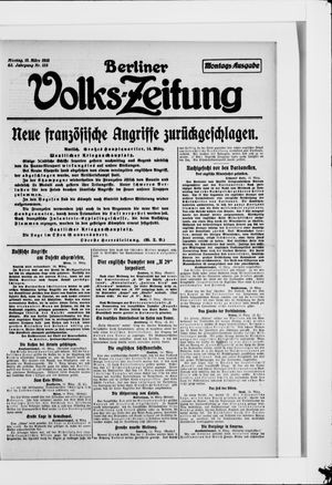 Berliner Volkszeitung vom 15.03.1915