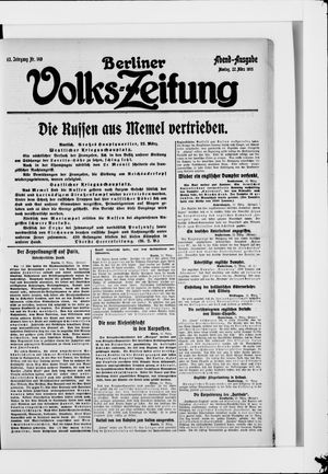 Berliner Volkszeitung vom 22.03.1915