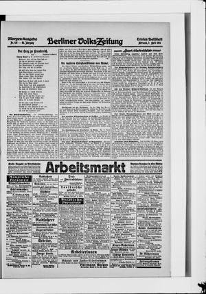 Berliner Volkszeitung vom 07.04.1915