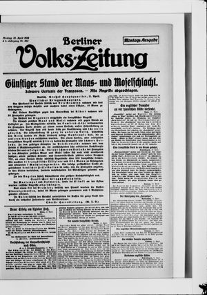 Berliner Volkszeitung vom 12.04.1915