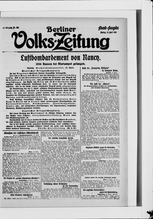 Berliner Volkszeitung vom 12.04.1915