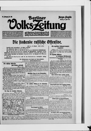 Berliner Volkszeitung vom 13.04.1915
