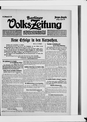 Berliner Volkszeitung vom 16.04.1915