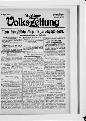 Berliner Volkszeitung vom 21.04.1915