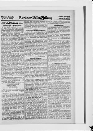 Berliner Volkszeitung on Apr 22, 1915