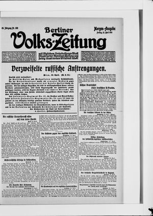 Berliner Volkszeitung on Apr 23, 1915