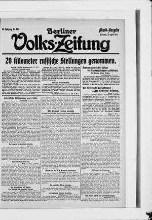 Berliner Volkszeitung vom 28.04.1915