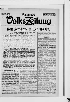 Berliner Volkszeitung vom 10.05.1915