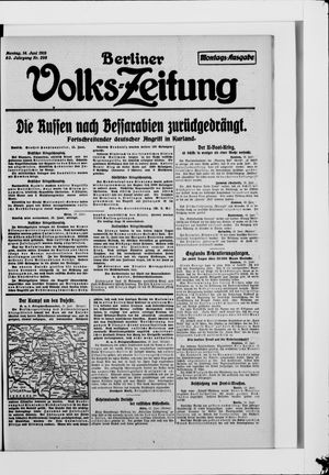 Berliner Volkszeitung vom 14.06.1915