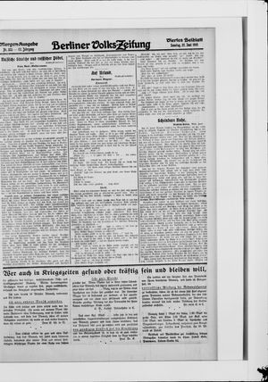 Berliner Volkszeitung vom 27.06.1915