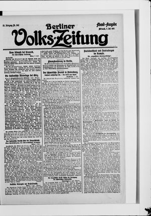 Berliner Volkszeitung vom 07.07.1915