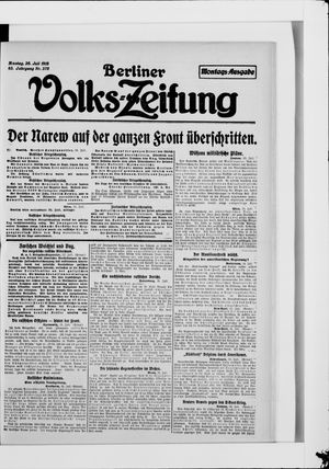Berliner Volkszeitung vom 26.07.1915