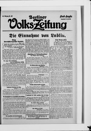 Berliner Volkszeitung vom 31.07.1915