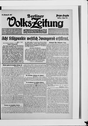 Berliner Volkszeitung vom 03.08.1915