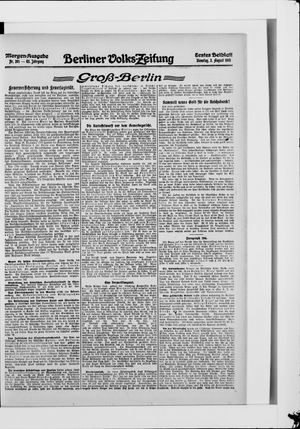Berliner Volkszeitung vom 03.08.1915