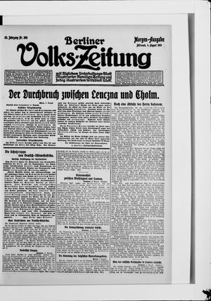 Berliner Volkszeitung vom 04.08.1915