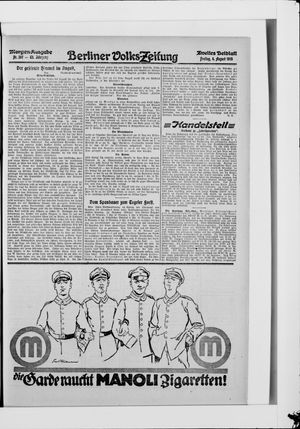 Berliner Volkszeitung vom 06.08.1915